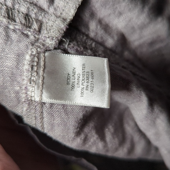 Christopher & Banks 100% Linen Skirt Gray w/ Button Pockets Size 14 - Picture 5 of 6